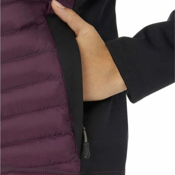 32 Degrees Heat Women's Full Zip Sz Medium Soft Feel Mixed Media Jacket Purple - Picture 2 of 5
